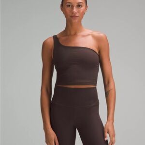 lululemon athletica One-Shoulder Sports Bra in Brown